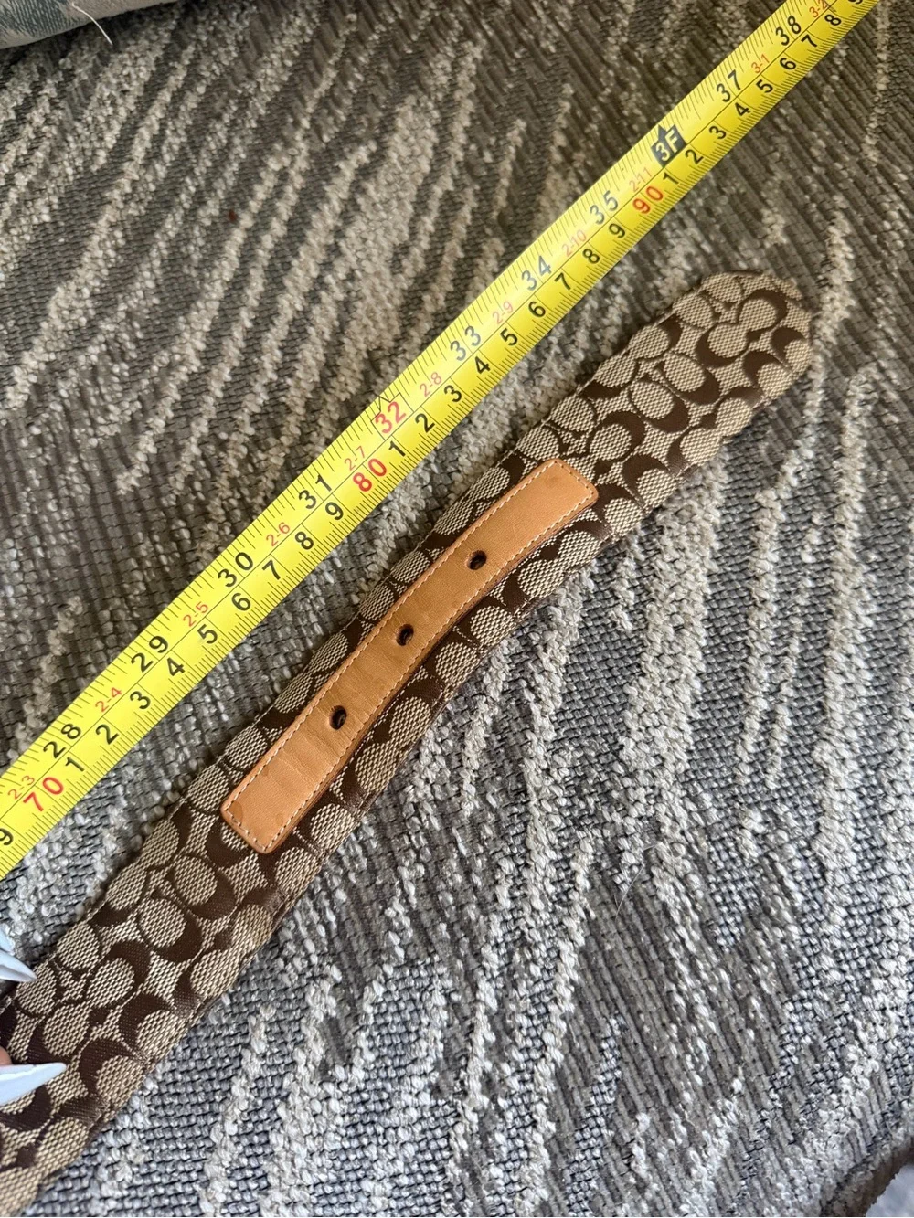 Classic Coach Signature Monogram Canvas Belt  - Medium